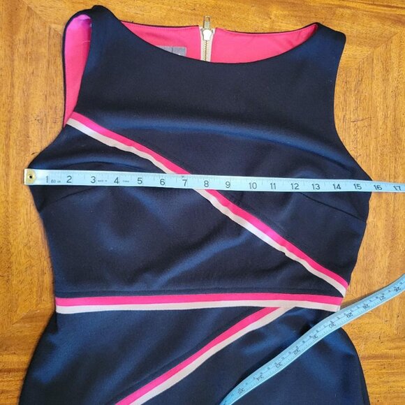 Muse Black Dress with Pink & Beige Ribbon Detail - Picture 11 of 13
